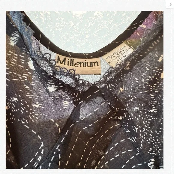 Vintage 2000s Women’s Blouse By Millenium Size Large, Sheer Fairy Whimsigoth - Picture 3 of 16